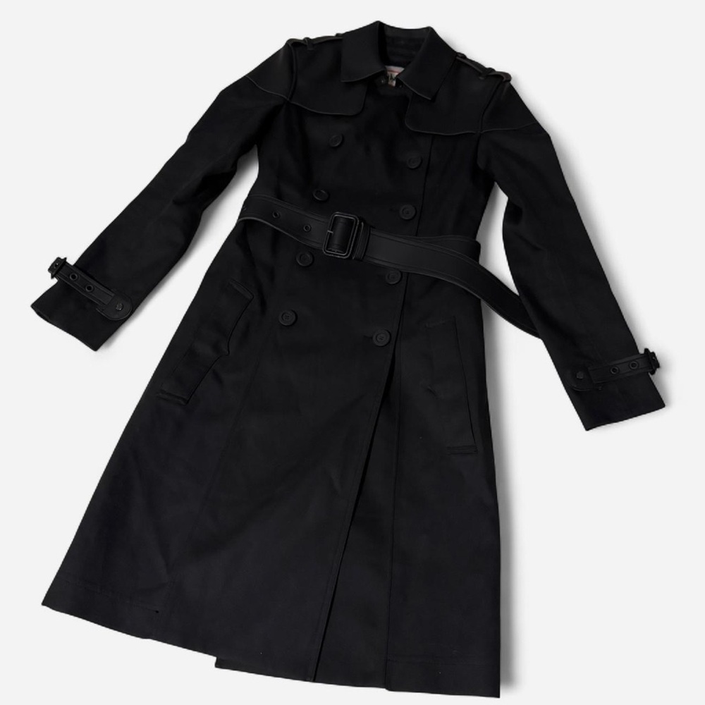 Hunter Black Double-Breasted Trench Coat with Belt